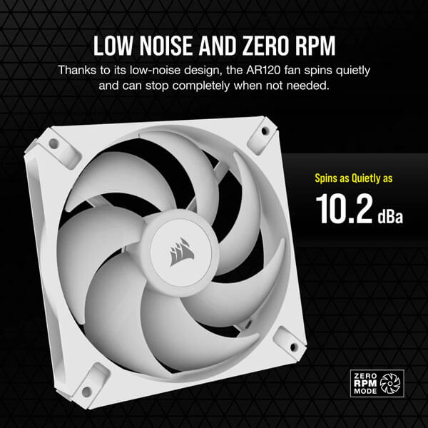 Corsair iCUE AR120 Digital RGB 120mm PWM Cabinet Fan – White (Triple Pack)